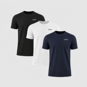 Orion Essential T-Shirt 3-pack in black, white and navy